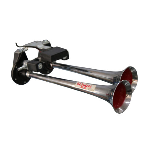AVERTISSEUR A AIR 12 V 2 TROMPES CHROME (CAMION/AUTOBUS)